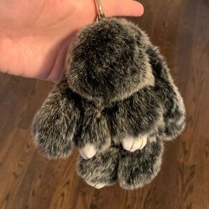 Real bunny fur bunny key chain